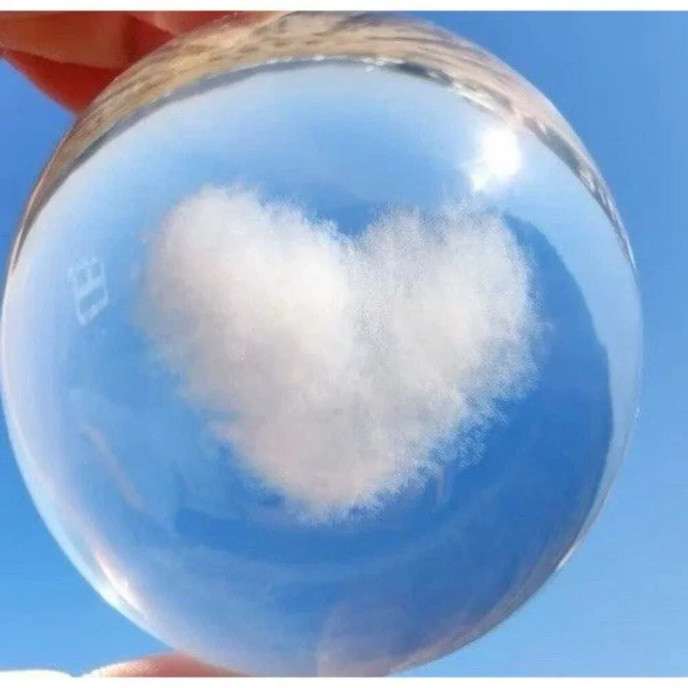 3D Heart Crystal Glass Ball Paperweight with Stand Room Decor